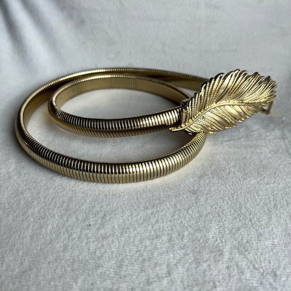 Gold Leaf Design Women's Belt vintage old money luxury